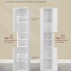 VASAGLE H�jt og slankt let badev�relsesskab med justerbare hylder, �bne rum, til sm� rum, moderne, Cloud White BBC566W03