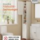 SONGMICS HOME BBC667WJ01 Badev�relsesskab, V�rkt�jsfri Teknologi, Super Hurtig V�rkt�jsfri Samling, Smalt Badev�relsesskab, Justerbare Hylder, Stue, Entr&eacute;, 30 x 30 x 170 cm, Vintage Hvid