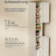 SONGMICS HOME BBC667WJ01 Badev�relsesskab, V�rkt�jsfri Teknologi, Super Hurtig V�rkt�jsfri Samling, Smalt Badev�relsesskab, Justerbare Hylder, Stue, Entr&eacute;, 30 x 30 x 170 cm, Vintage Hvid