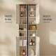 SONGMICS HOME BBC667WJ01 Badev�relsesskab, V�rkt�jsfri Teknologi, Super Hurtig V�rkt�jsfri Samling, Smalt Badev�relsesskab, Justerbare Hylder, Stue, Entr&eacute;, 30 x 30 x 170 cm, Vintage Hvid