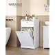 VASAGLE Badev�relsesskab med vasket�jskurv, badev�relsesopbevaringsm�bel med 1 skuffe og 1 vasket�jskurv, aftagelig vasket�jskurv med h�ndtag, 40 x 40 x 80,2 cm, Cloud White BBC741W01