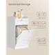VASAGLE Badev�relsesskab med vasket�jskurv, badev�relsesopbevaringsm�bel med 1 skuffe og 1 vasket�jskurv, aftagelig vasket�jskurv med h�ndtag, 40 x 40 x 80,2 cm, Cloud White BBC741W01