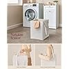 VASAGLE Badev�relsesskab med vasket�jskurv, badev�relsesopbevaringsm�bel med 1 skuffe og 1 vasket�jskurv, aftagelig vasket�jskurv med h�ndtag, 40 x 40 x 80,2 cm, Cloud White BBC741W01