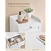 VASAGLE Badev�relsesskab med vasket�jskurv, badev�relsesopbevaringsm�bel med 1 skuffe og 1 vasket�jskurv, aftagelig vasket�jskurv med h�ndtag, 40 x 40 x 80,2 cm, Cloud White BBC741W01