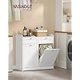 VASAGLE Badev�relsesskab med vasket�jskurve, badev�relsesopbevaringsm�bel med 2 skuffer og 2 vasket�jskurve, aftagelige vasket�jskurve med h�ndtag, 40 x 78,9 x 80,2 cm, Cloud White BBC751W01