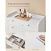 VASAGLE Badev�relsesskab med vasket�jskurve, badev�relsesopbevaringsm�bel med 2 skuffer og 2 vasket�jskurve, aftagelige vasket�jskurve med h�ndtag, 40 x 78,9 x 80,2 cm, Cloud White BBC751W01