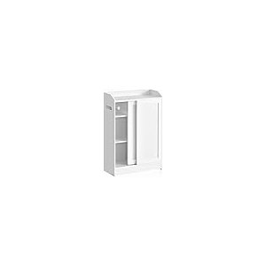 VASAGLE Badev�relsesskab, Smalt badev�relsesopbevaringsm�bel, Toiletpapirholder og b�rsterum, Skyded�re, Justerbare hylder, Ved siden af toilettet, 20 x 60 x 80 cm, Cloud White BBC752W01