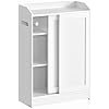 VASAGLE Badev�relsesskab, Smalt badev�relsesopbevaringsm�bel, Toiletpapirholder og b�rsterum, Skyded�re, Justerbare hylder, Ved siden af toilettet, 20 x 60 x 80 cm, Cloud White BBC752W01