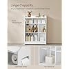 VASAGLE Badev�relsesskab, Smalt badev�relsesopbevaringsm�bel, Toiletpapirholder og b�rsterum, Skyded�re, Justerbare hylder, Ved siden af toilettet, 20 x 60 x 80 cm, Cloud White BBC752W01