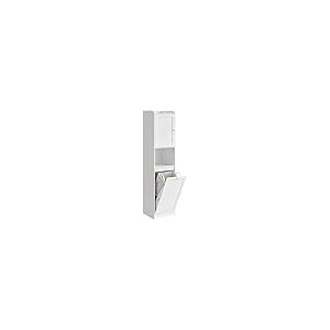 VASAGLE H�jt badev�relsesskab med vasket�jskurv, opbevaringsm�bel, aftagelig vasket�jskurv med h�ndtag, rum med d�r, badev�relsest�rn, 40 x 40 x 170 cm, Cloud White BBC761W01