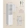 VASAGLE H�jt badev�relsesskab med vasket�jskurv, opbevaringsm�bel, aftagelig vasket�jskurv med h�ndtag, rum med d�r, badev�relsest�rn, 40 x 40 x 170 cm, Cloud White BBC761W01