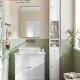 VASAGLE H�jt badev�relsesskab, Slankt badev�relsesopbevaringsskab, Fritst�ende smal opbevaringsenhed med justerbare hylder, Skuffe, �bne rum, Til Sm� Rum, Moderne, Cloud White BBC765W01