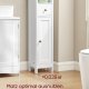 VASAGLE H�jt badev�relsesskab, Slankt badev�relsesopbevaringsskab, Fritst�ende smal opbevaringsenhed med justerbare hylder, Skuffe, �bne rum, Til Sm� Rum, Moderne, Cloud White BBC765W01