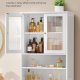 VASAGLE Opbevaringsskab, Fritst�ende badev�relsesopbevaringsm�bel med justerbare hylder, skuffe, �bne rum, til badev�relse, stue, k�kken, Cloud White UBBC768W01