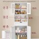 VASAGLE Opbevaringsskab, Fritst�ende badev�relsesopbevaringsm�bel med justerbare hylder, skuffe, �bne rum, til badev�relse, stue, k�kken, Cloud White UBBC768W01