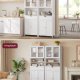 VASAGLE Opbevaringsskab, Fritst�ende badev�relsesopbevaringsm�bel med justerbare hylder, skuffe, �bne rum, til badev�relse, stue, k�kken, Cloud White UBBC768W01