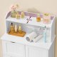 VASAGLE Badev�relsesskab St�ende med D�r Str�mskinne Skuffer Skab til Toiletpapir Toiletskab Justerbare Hylder 30 x 60 x 100 cm Cloud White BBC775W03