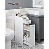 VASAGLE Lille Badev�relsesskab, Slank Badev�relsesopbevaringsenhed, Badev�relsesorganisator, Fritst�ende Toiletpapiropbevaringsskab med Udtr�ksskuffer, til Sm� Rum, Hvid BBC847P31