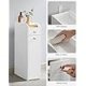 VASAGLE Lille Badev�relsesskab, Slank Badev�relsesopbevaringsenhed, Badev�relsesorganisator, Fritst�ende Toiletpapiropbevaringsskab med Udtr�ksskuffer, til Sm� Rum, Hvid BBC847P31