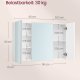 VASAGLE Spejlskab Badev�relsesskab Opbevaringsskab med 3 d�re 15 x 90 x 60 cm med justerbare hylder Moderne Hvid BBK032W01