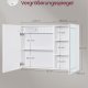VASAGLE BBK134W01 Spejlskab til badev�relse med belysning, v�gskab, str�mskinne, afdugningsfunktion, 10x forst�rrelsesspejle, moderne, 16,5 x 80 x 60 cm, hvid