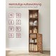 VASAGLE Badev�relsesskab, H�jt Badev�relsesskab, med 3 �bne rum, 2 justerbare hylder bagd�r, til Badev�relse, Stue, Entr&eacute;, K�kken, Stue, Rustik Brun BBK160X01