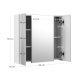 VASAGLE Badev�relsesskab med spejl, opbevaringsskab med 3 d�re, 60 x 15 x 55 cm, med justerbar hylde, moderne, hvid BBK22WT