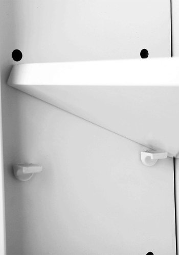VASAGLE Badev�relsesskab med spejl, opbevaringsskab med 3 d�re, 60 x 15 x 55 cm, med justerbar hylde, moderne, hvid BBK22WT