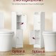 VASAGLE Siren Collection - Smalt badrumssk�p, frist�ende h&ouml;rnsk�p, toalettpappersh�llare, justerbara hyllplan, v&auml;ndbara v&auml;nster/h&ouml;gerd&ouml;rrar, Cloud White BBK312WB02