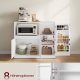 VASAGLE Custos Collection BBK373WB01 K�kkenskab Opbevaringsskab Sk�nk med Bordplade Mikrob�lgeovnshylde med 1 �bent Rum 3 D�re Justerbare Hylder Cloud White