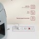 VASAGLE Custos Collection BBK373WB01 K�kkenskab Opbevaringsskab Sk�nk med Bordplade Mikrob�lgeovnshylde med 1 �bent Rum 3 D�re Justerbare Hylder Cloud White