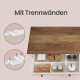 VASAGLE BBK381W02 Sk�nk med skuffe, k�kkenskab med d�re, justerbar hylde, landlig stil, til stue, spisestue, 40 x 140 x 80 cm, rustik hvid og honningbrun