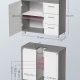 VASAGLE Badev�relsesskab, 3 store skuffer, 30 x 70 x 64 cm, Badev�relsesskab, 2 rum bag d�ren, Badev�relsesskab med f�dder, Cloud White-Cement Grey BBK503T49