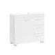VASAGLE BBK503W10 Badev�relsesskab med 3 store skuffer, Badev�relsesskab, 2 rum bag d�ren, Badev�relsesskab med ben, 30 x 70 x 64 cm, Hvid