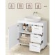 VASAGLE BBK503W10 Badev�relsesskab med 3 store skuffer, Badev�relsesskab, 2 rum bag d�ren, Badev�relsesskab med ben, 30 x 70 x 64 cm, Hvid