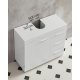VASAGLE BBK503W10 Badev�relsesskab med 3 store skuffer, Badev�relsesskab, 2 rum bag d�ren, Badev�relsesskab med ben, 30 x 70 x 64 cm, Hvid