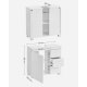 VASAGLE BBK503W10 Badev�relsesskab med 3 store skuffer, Badev�relsesskab, 2 rum bag d�ren, Badev�relsesskab med ben, 30 x 70 x 64 cm, Hvid