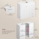 VASAGLE Badev�relsesskab til undervask, opbevaringsskab, med 3 skuffer, 2 rum bag d�ren, til h�ndvaske med piedestal, med f�dder, 30 x 70 x 64 cm, Cloud White BBK504W01