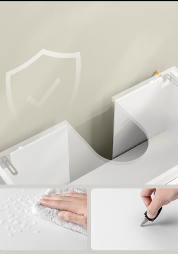 VASAGLE Underskab, Badev�relsesskab, 2 rum bag d�rene, til piedestalfri h�ndvaske, med ben, 30 x 60 x 60 cm, Cloud White BBK505W01