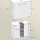 VASAGLE Underskab, Badev�relsesskab, 2 rum bag d�rene, til piedestalfri h�ndvaske, med ben, 30 x 60 x 60 cm, Cloud White BBK505W01