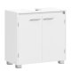 VASAGLE BBK506W01 Opbevaringsm�bel til undervask, 2 rum, bag d�ren, passer til forskellige h�ndvaske med ben, 30 x 60 x 60 cm, Cloud White