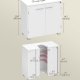 VASAGLE BBK506W01 Opbevaringsm�bel til undervask, 2 rum, bag d�ren, passer til forskellige h�ndvaske med ben, 30 x 60 x 60 cm, Cloud White