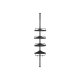 SONGMICS Justerbar h�rnhylla f�r badrum, teleskopisk duschh�llare, 85-305 cm, golv till tak, med 4 hyllplan, 3 krokar, svart BCB001B01