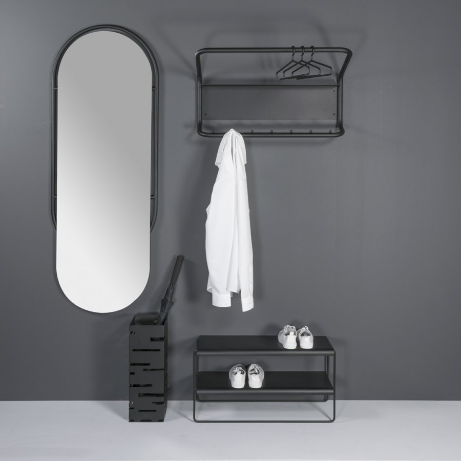 SPINDER DESIGN Gabi skostativ, m. 2 hyller - svart stl (B:73)