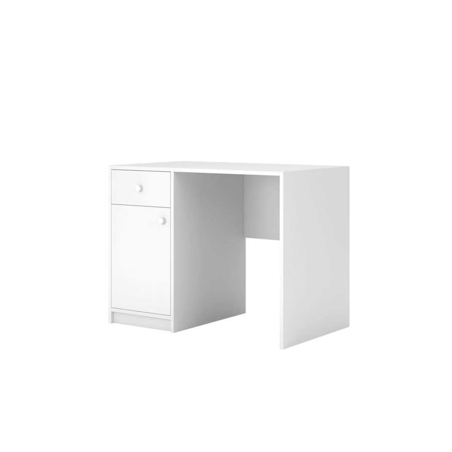Babydreams skrivebord til barn, m. 1 dr og 1 skuff - hvit laminat (100x60)