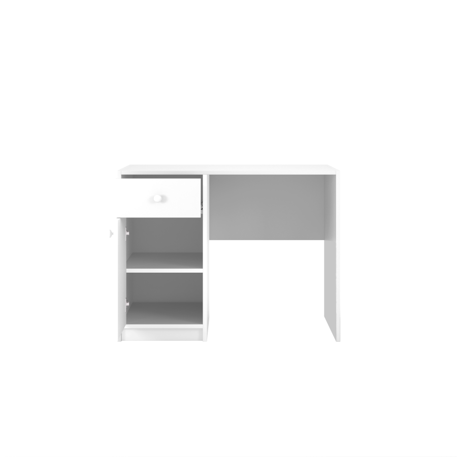 Babydreams skrivebord til barn, m. 1 dr og 1 skuff - hvit laminat (100x60)