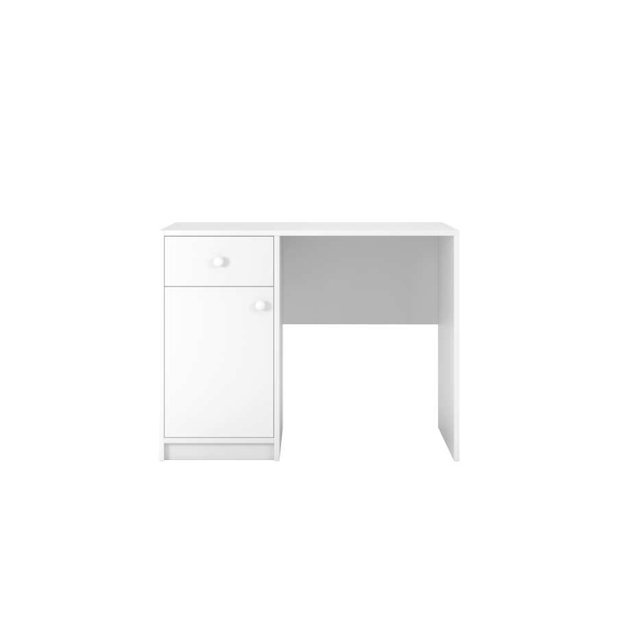 Babydreams skrivebord til barn, m. 1 dr og 1 skuff - hvit laminat (100x60)