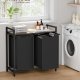 VASAGLE Skittent�yskurv, Skittent�yskurv med 2 rom, Uttrekkbare og avtakbare skittent�ysposer, Klessortering, Hylle, Metallramme, 2 x 46L, 73 x 33 x 72 cm, Kamelbrun og svart BLH201B50
