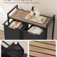 VASAGLE Skittent�yskurv, Skittent�yskurv med 2 rom, Uttrekkbare og avtakbare skittent�ysposer, Klessortering, Hylle, Metallramme, 2 x 46L, 73 x 33 x 72 cm, Kamelbrun og svart BLH201B50