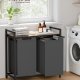 VASAGLE Skittent�yskurv, Skittent�yskurv med 2 rom, Uttrekkbare og avtakbare skittent�ysposer, Klessortering, Hylle, Metallramme, 2 x 46L, 73 x 33 x 72 cm, Kamelbrun og gr� BLH201G50